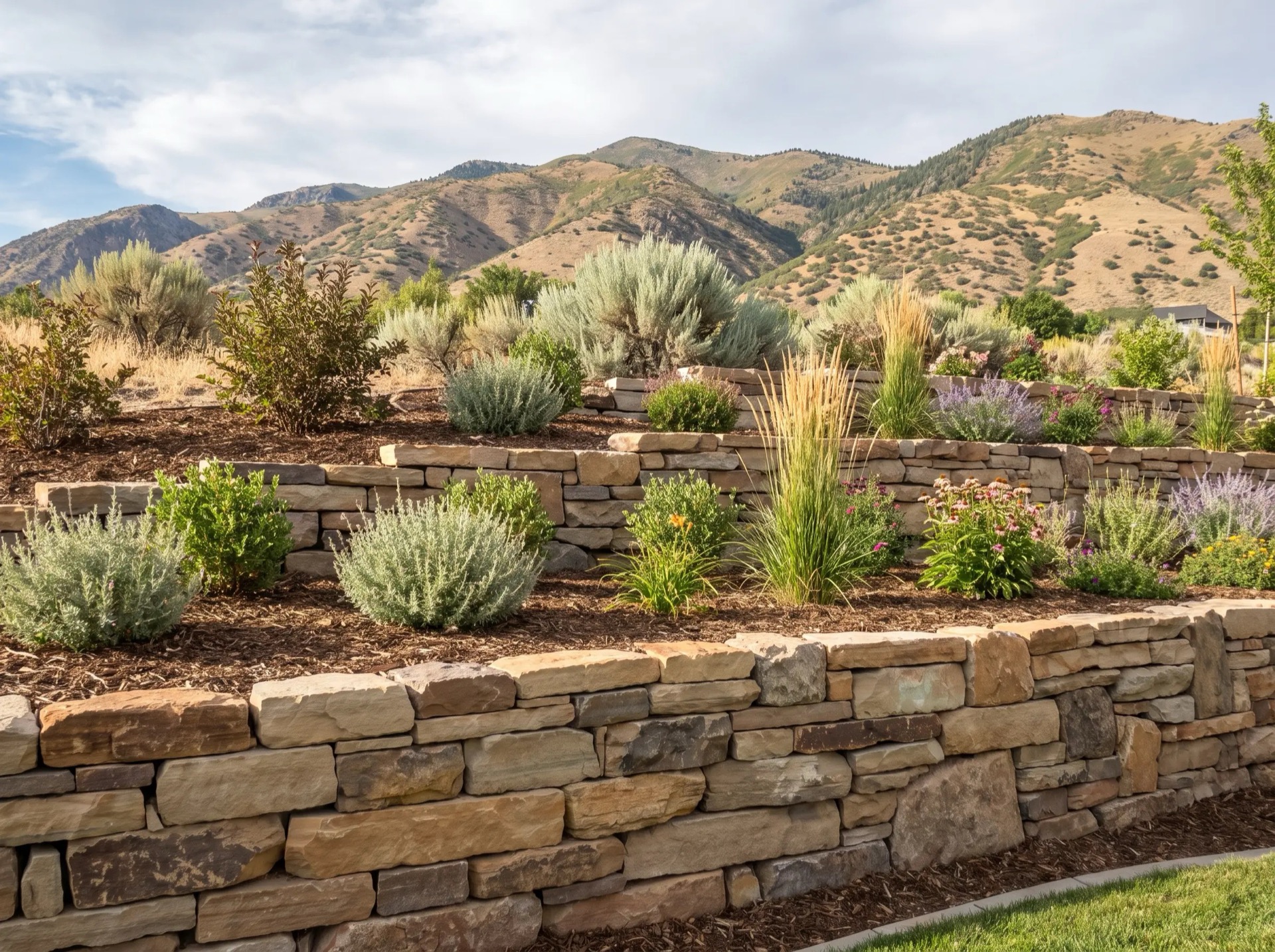 Finished residential landscape design
